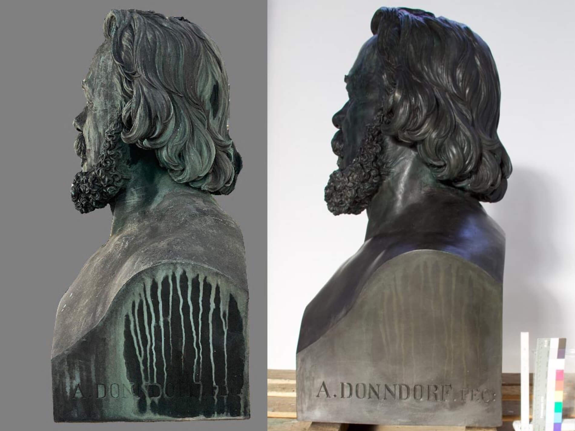 5.7 Bronze Grabmal Seitenansicht